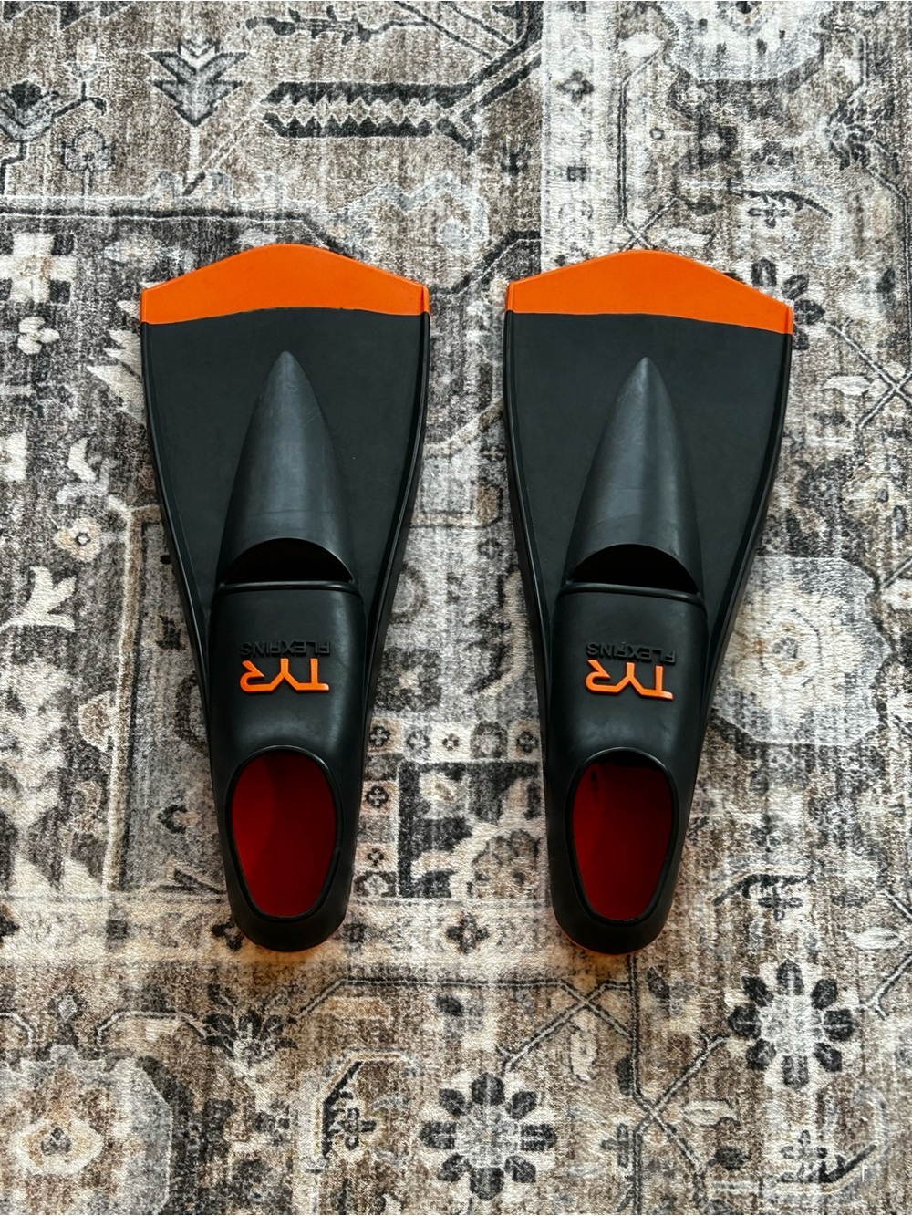TYR Kids Black and Orange Swim Fins